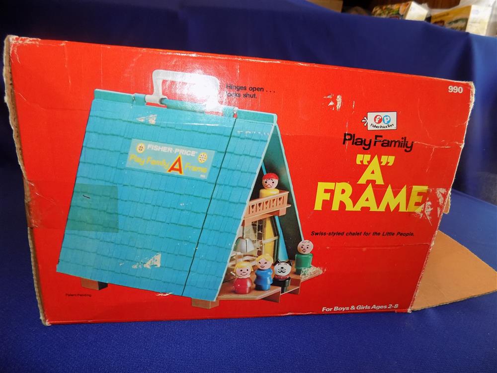 Fisher Price Little People Play Family A Frame #990 Vintage Near Mint with box picture 8884